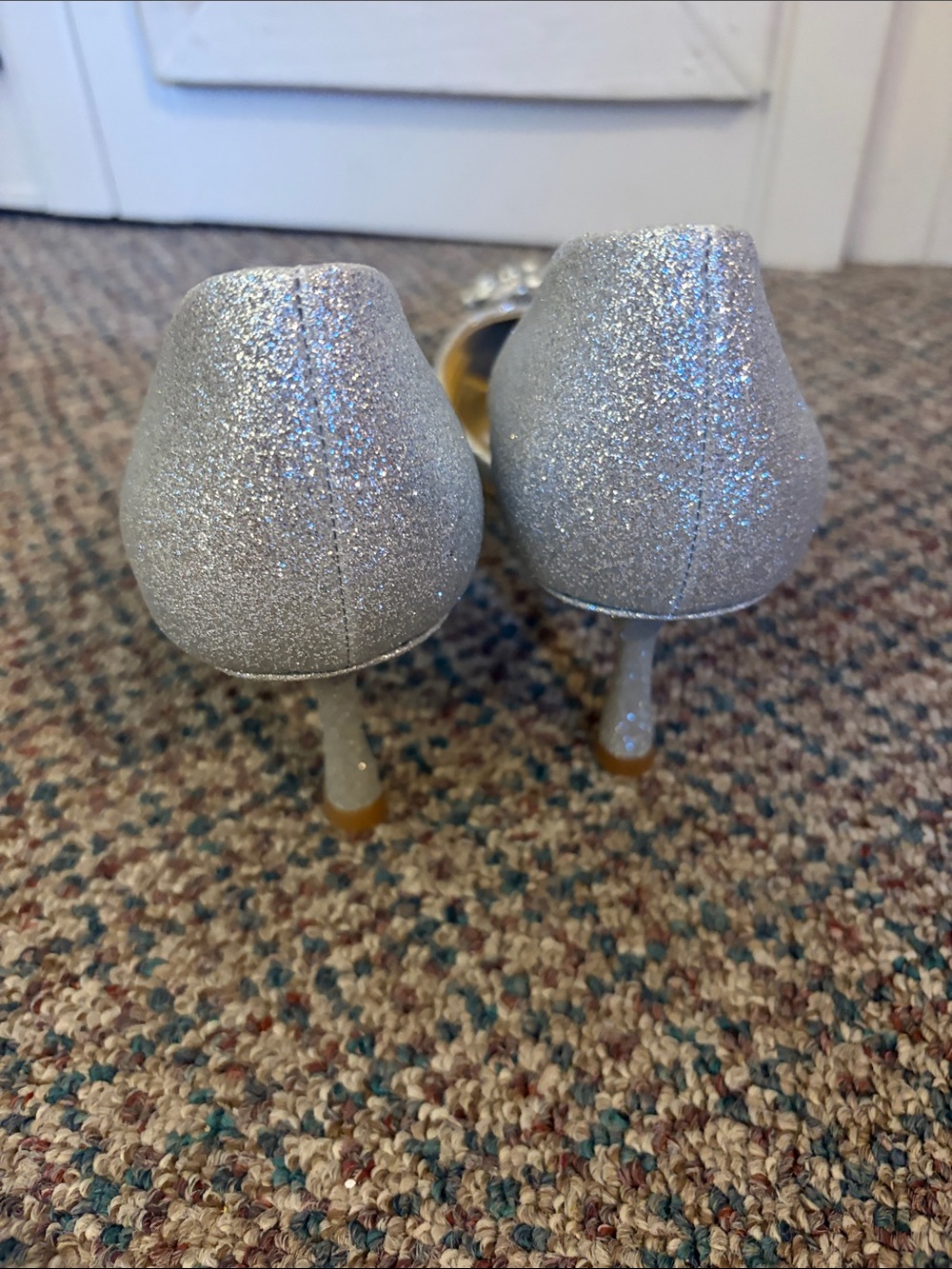 Badgley Mischka Fabia Embellished Pump Women's Silver Textile Size US 8.5 - Picture 8 of 10